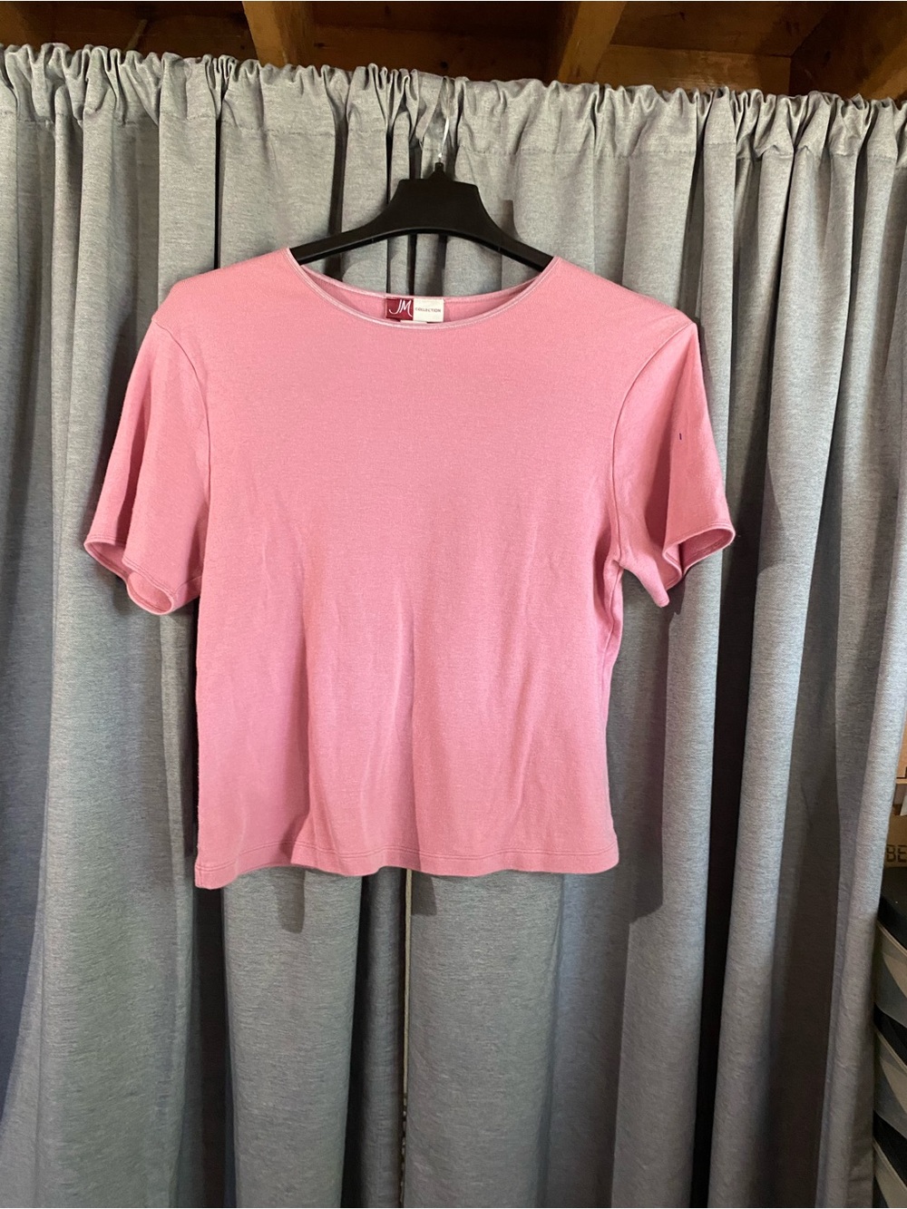 JM Collection Pink Short Sleeve Crewneck Tee
